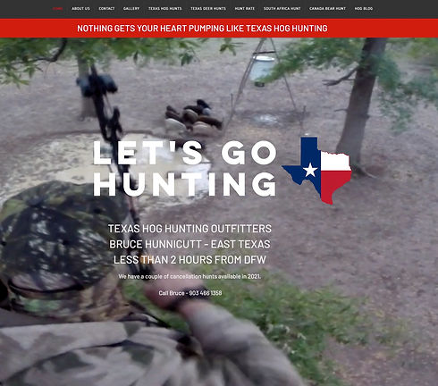 Outfitter Website Design Client Texas Hog Hunting Outfitters Website & M