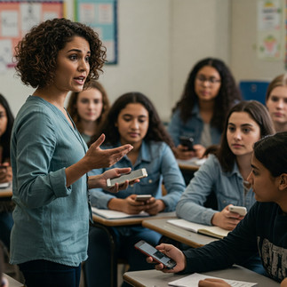teacher speaking about online bullying and being kind online