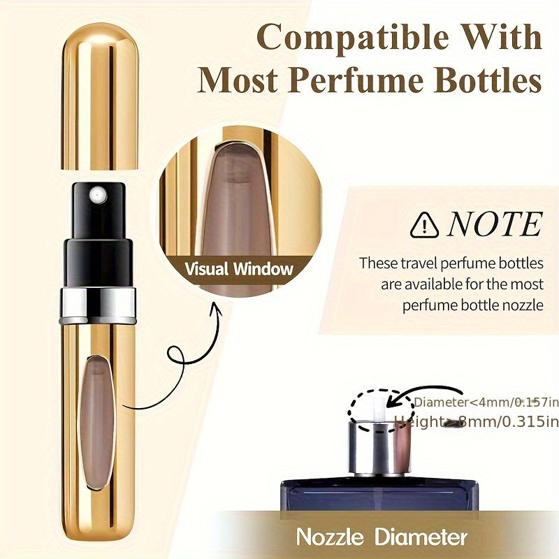 Mini Perfumeiro Reabastecível de Alumínio 5ml – Portátil, Ideal para Viagem