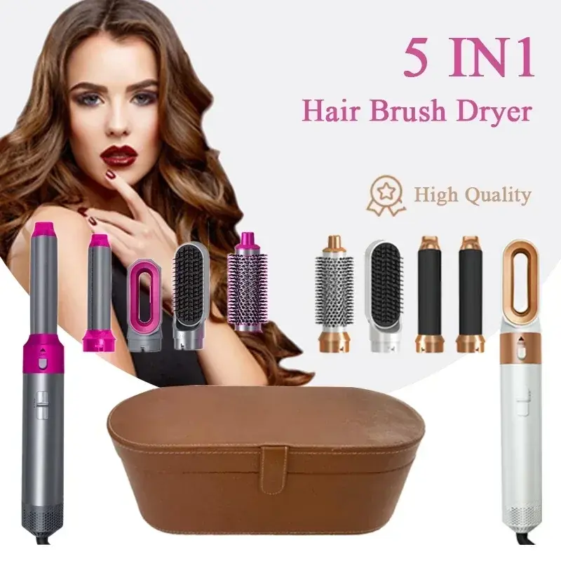 Kit Secador de Cabelo 5 em 1 AuraVibes com Escova Térmica