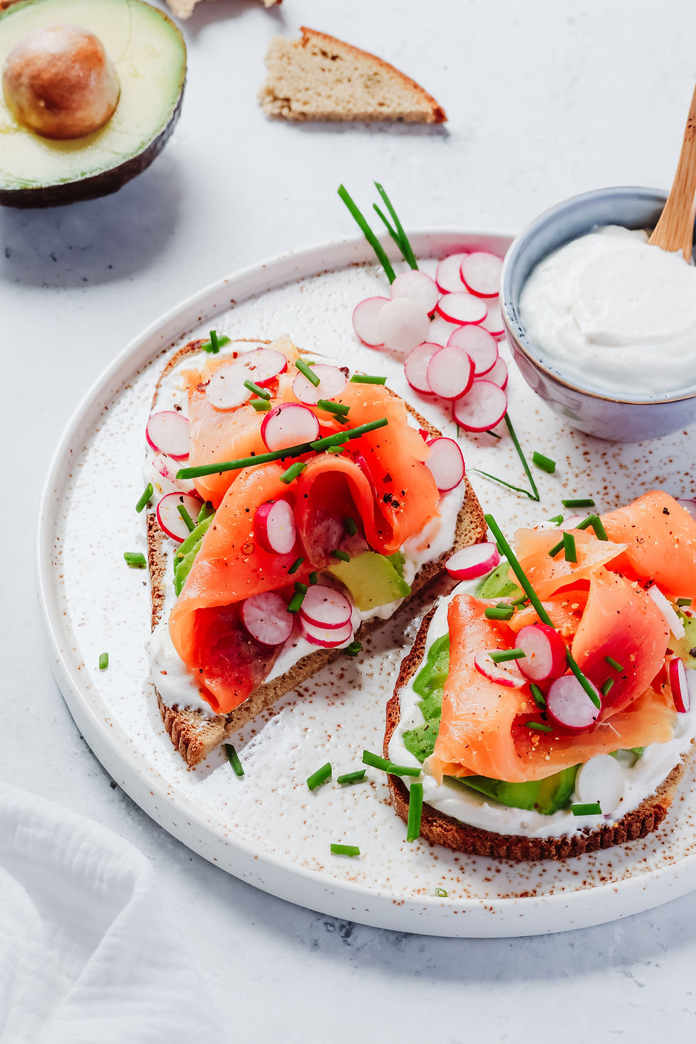 Smörrebröd, truite et fromage frais - Un Piaf sur la Branche
