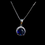 Thumbnail: Sterling Silver Halo Sapphire & CZ Necklace