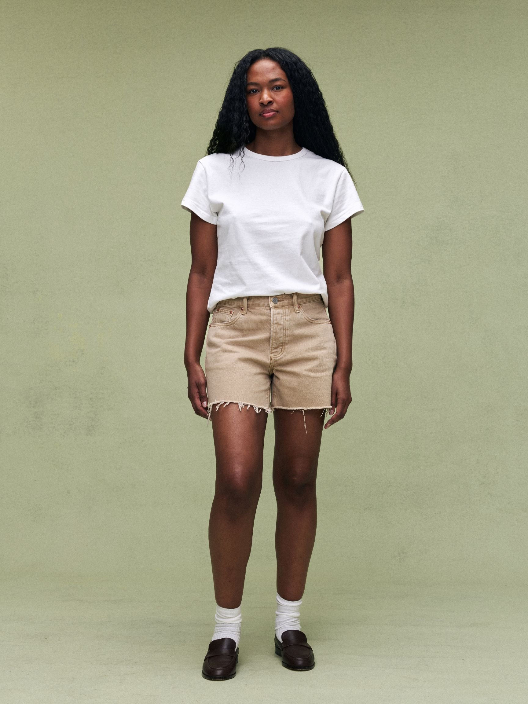 Long Baggy Shorts - Camel