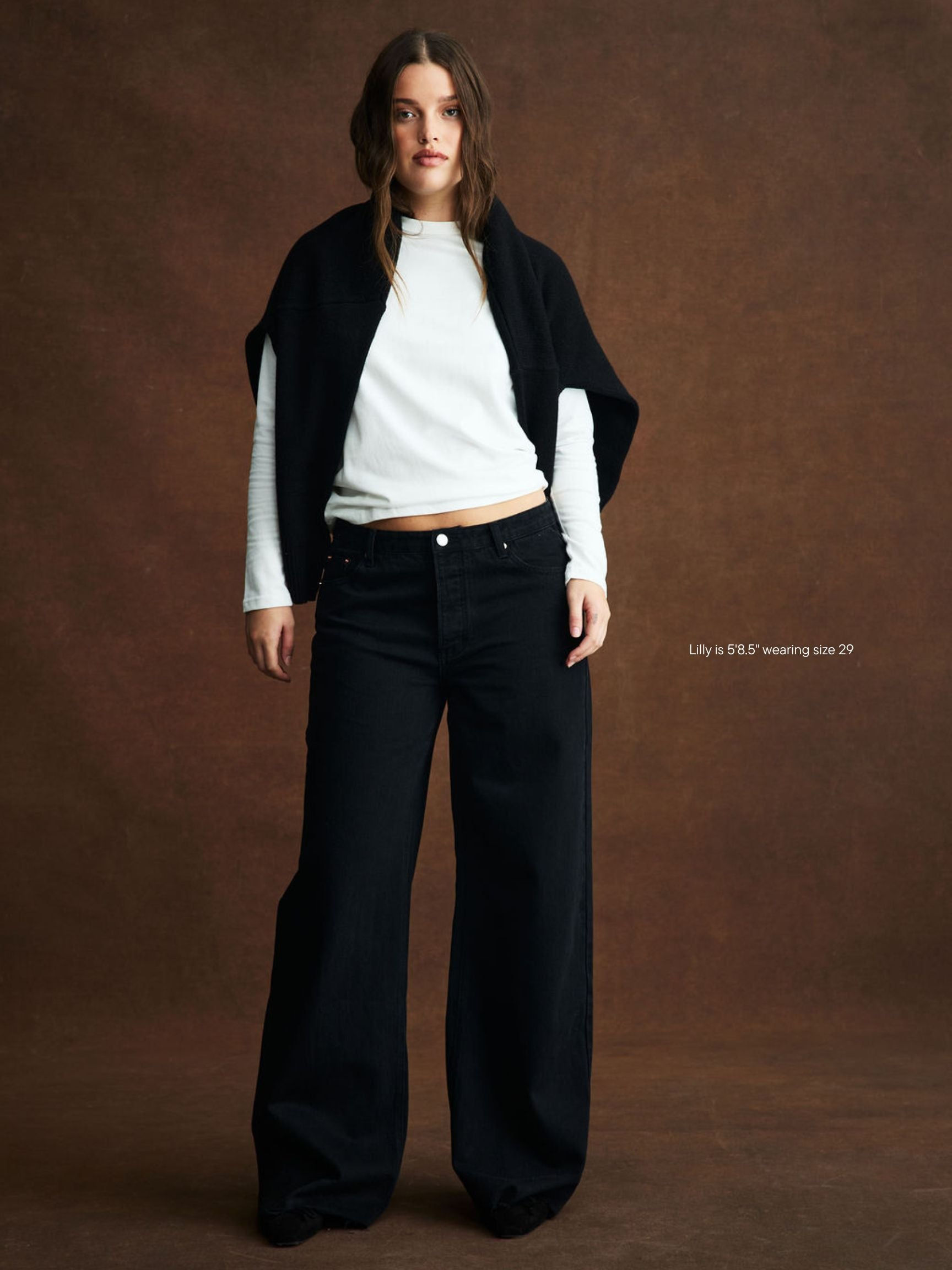 Low Rise Baggy Jeans - Black