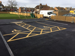 Disabled car park line markings

