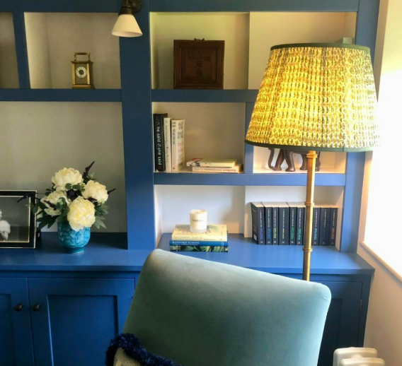 Blue bookcase