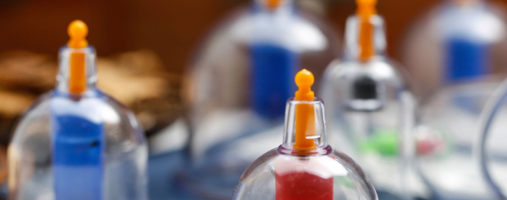 Suction cups used during cupping therapy