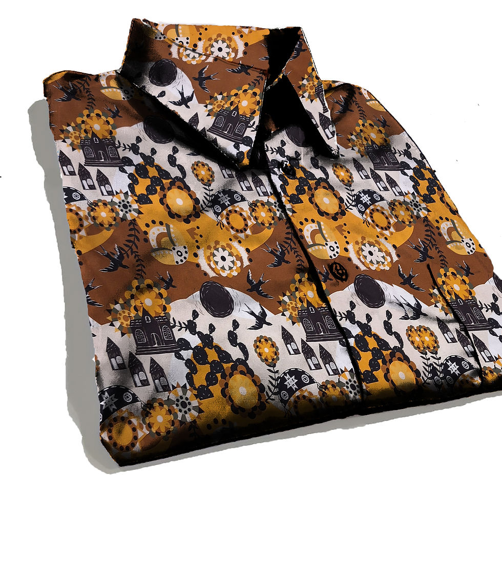 Camisa Social Plus Size - Estampa Digital - Nordeste festa