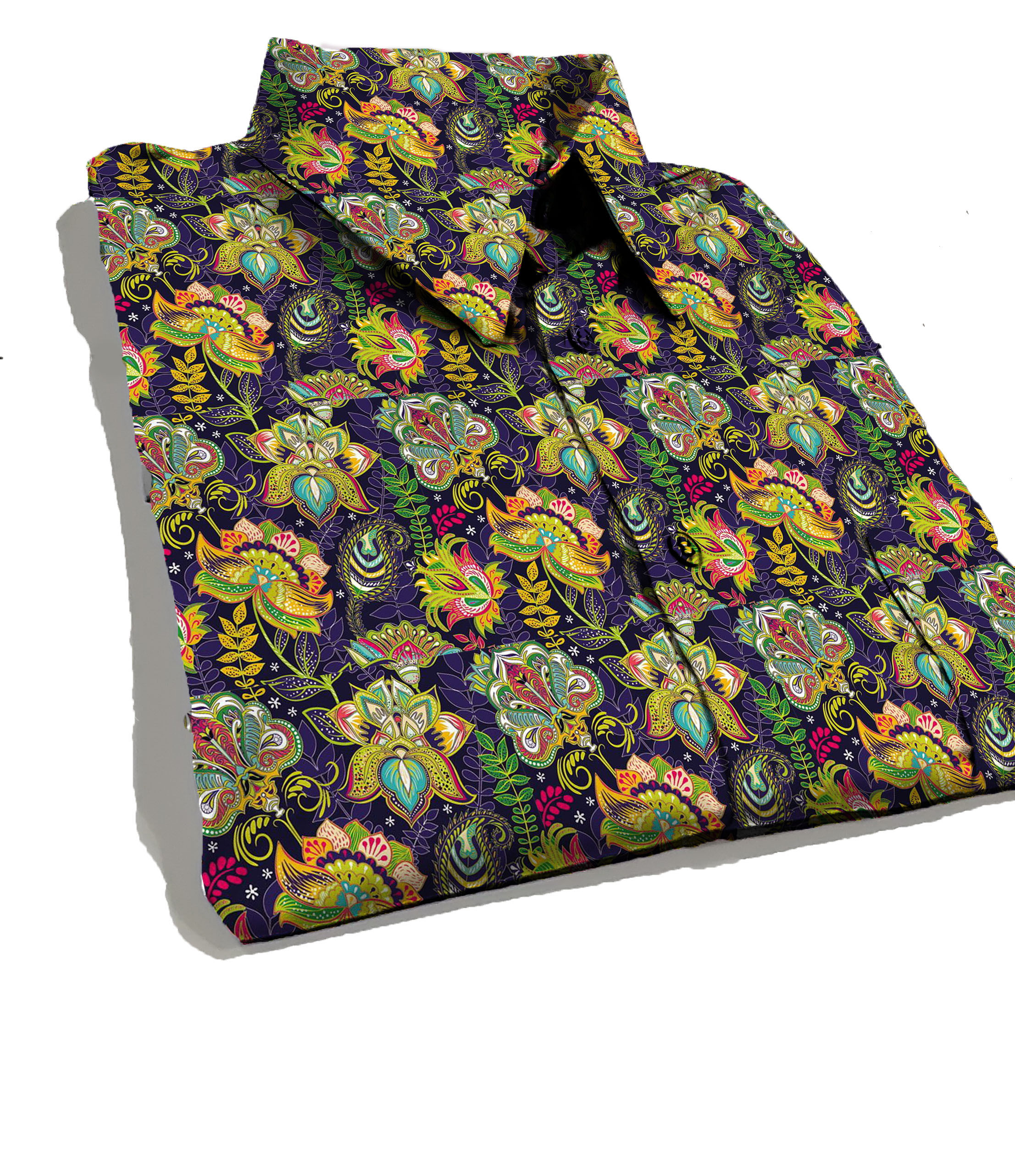 Camisa Social Plus Size - Estampa Digital - Indiano Noturno