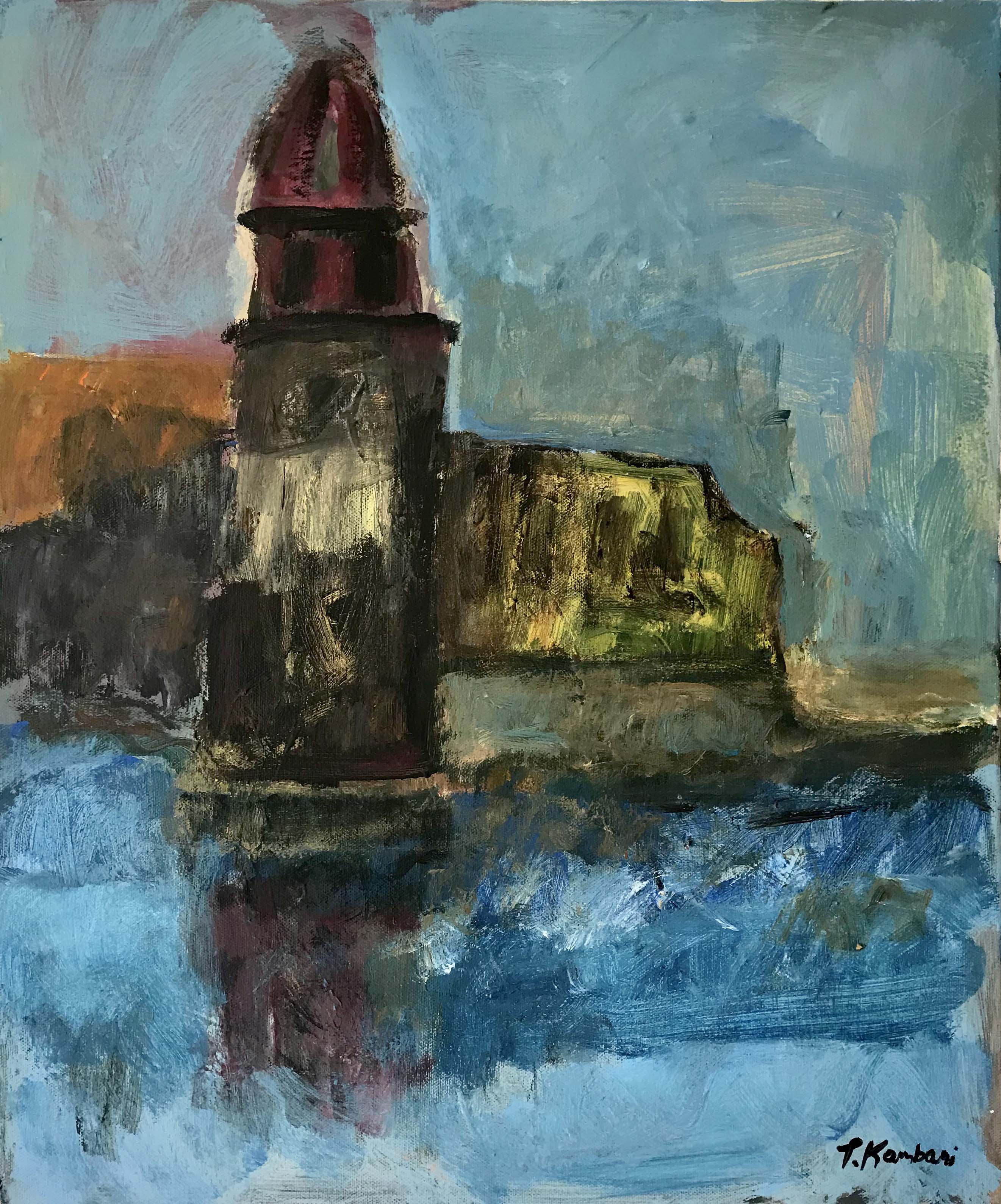 Collioure, reflet de l'eglise, 45x55cm, Acrylique sur toile, 2018 sm