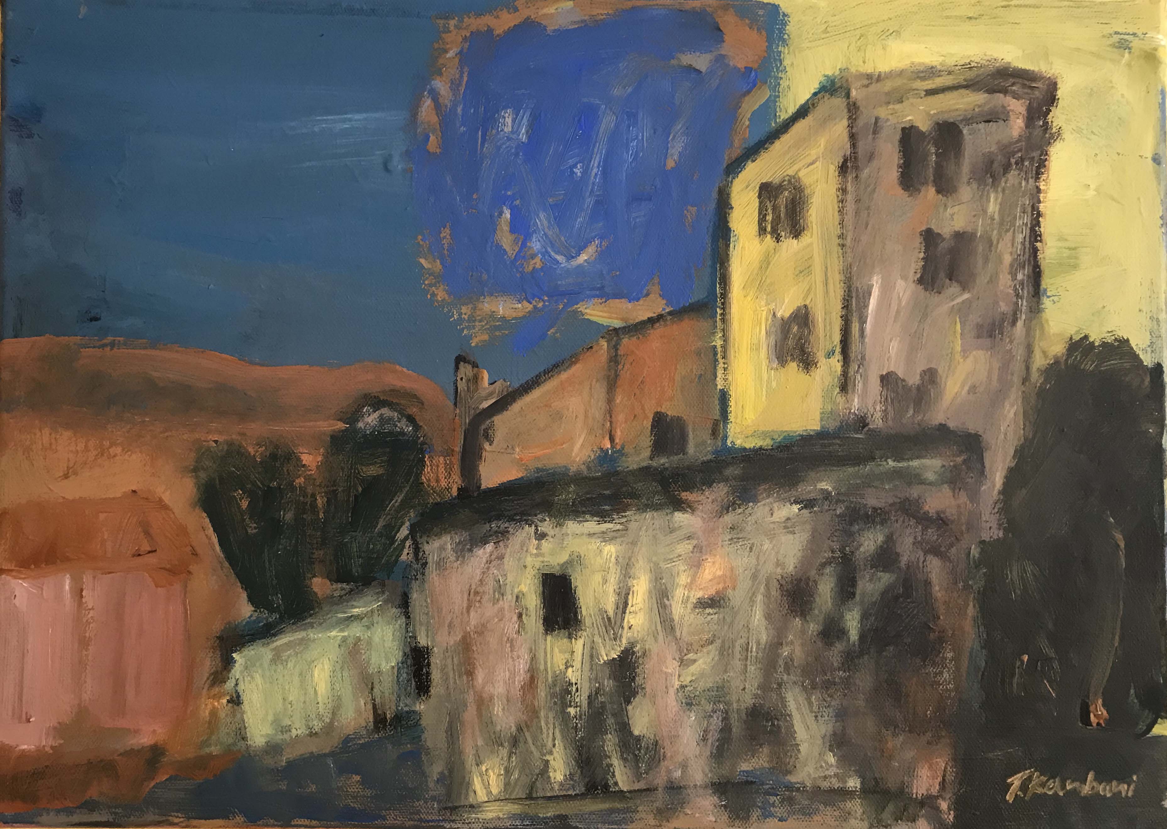 Chateau royal de collioure (b), 45x33cm, acrylique sur toile, 2018 sm