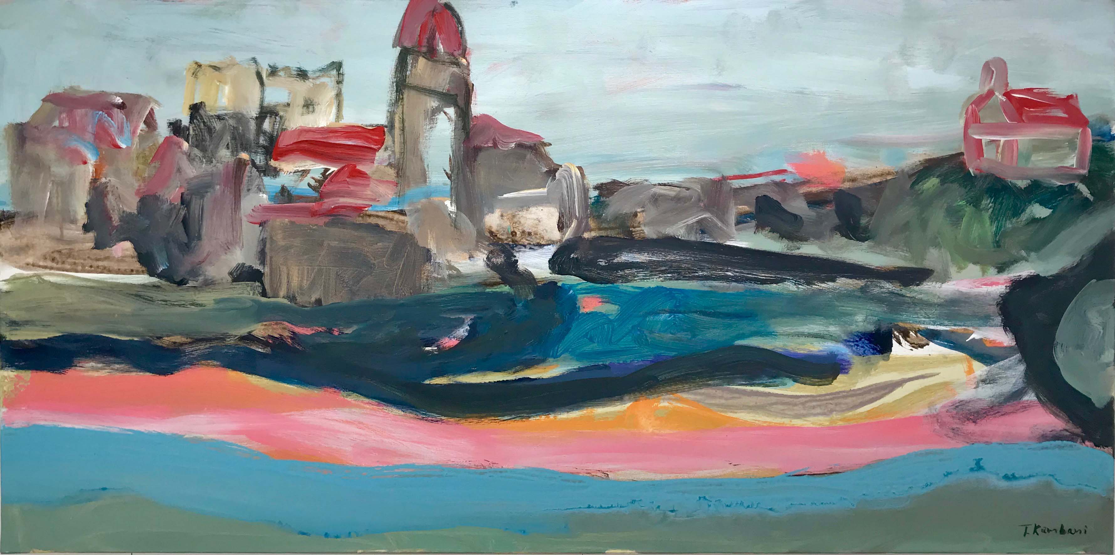 Collioure, 60x120cm, acrylique sur toile, 2017 sm