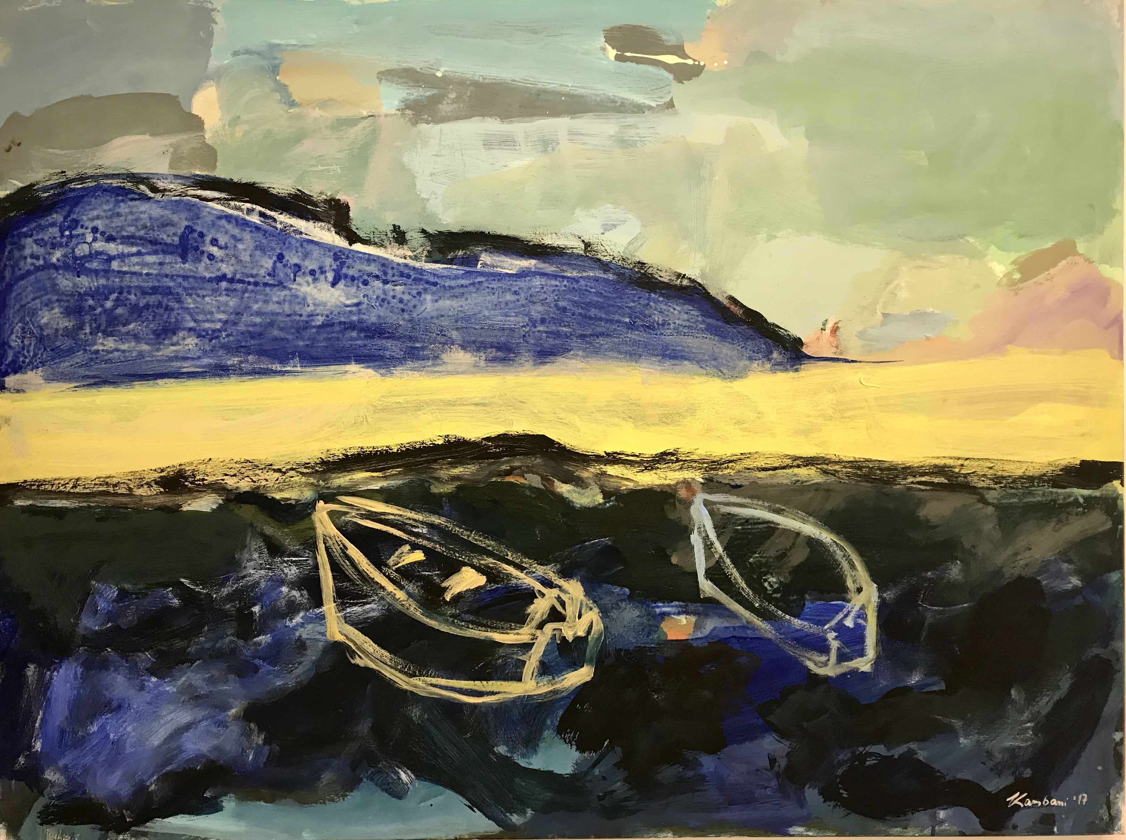 Et l'orizon s'eclaircit, 120x90cm, Acrylique sur toile, 2017