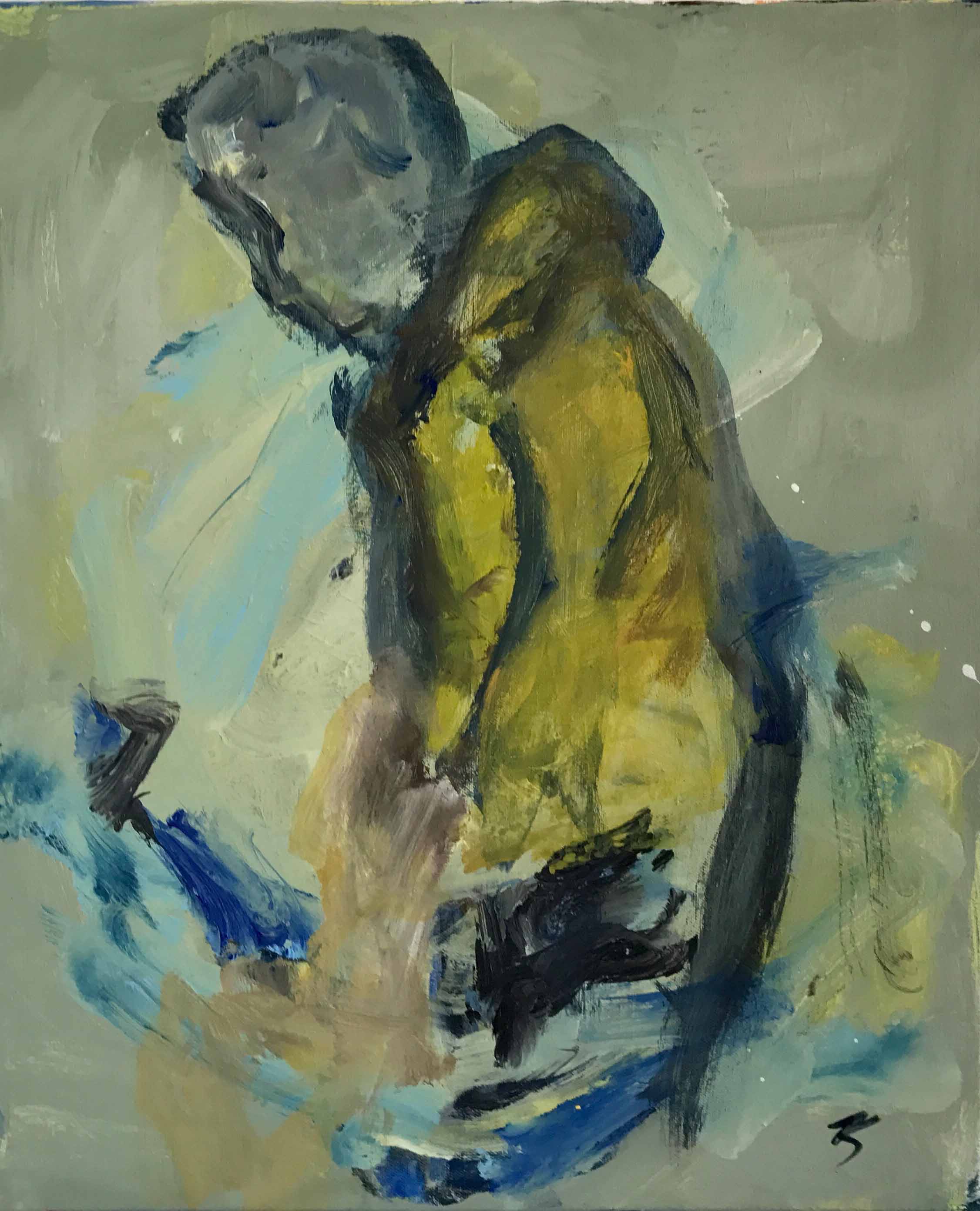 Pecheur, 55x46cm,acrylique sur toile, 2017