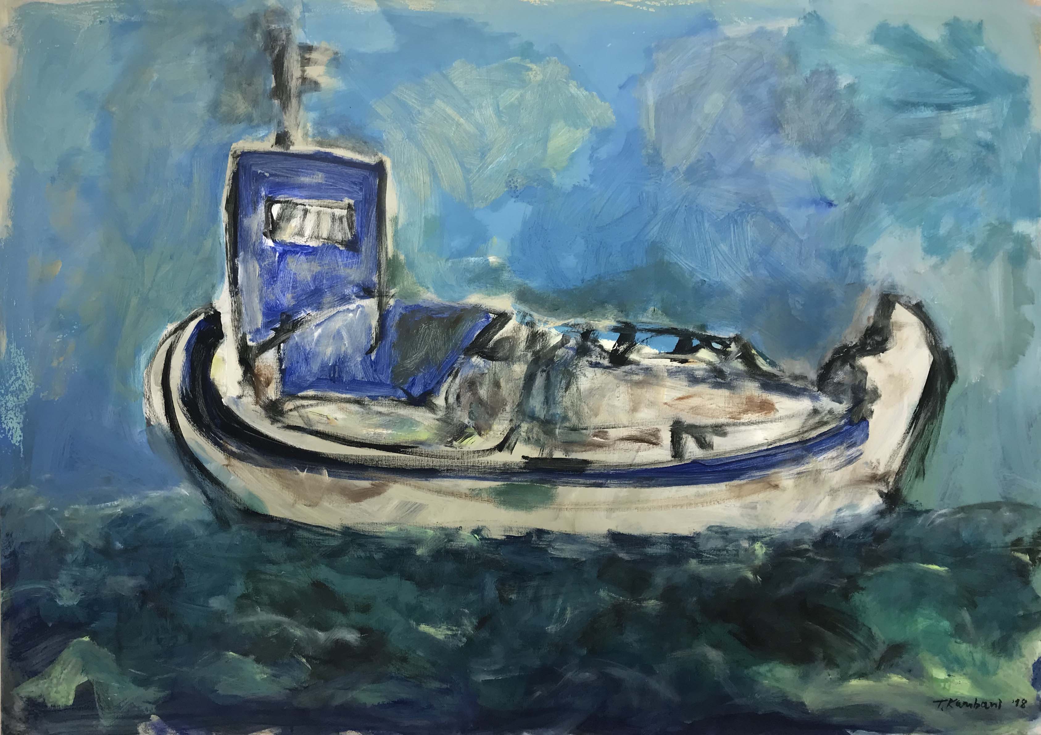 varka gialo, 140x100cm, Acrylique sur toile, 2018 sm