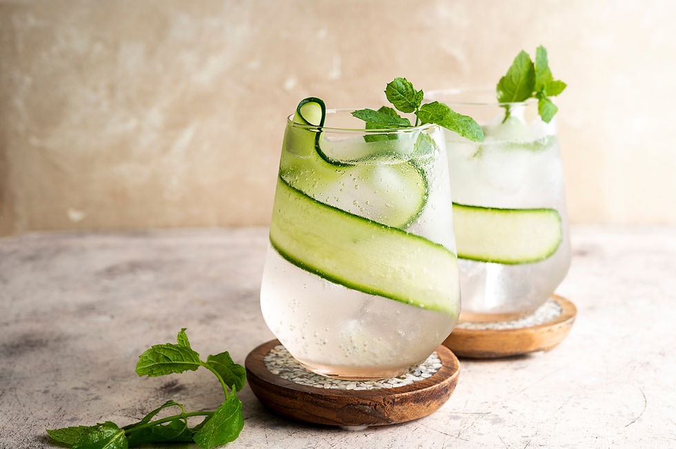 Two glasses of cucumber water