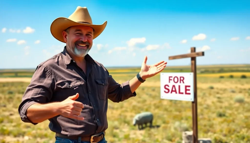 man showing For Sale sign - Owner Financing vs Traditional Mortgage