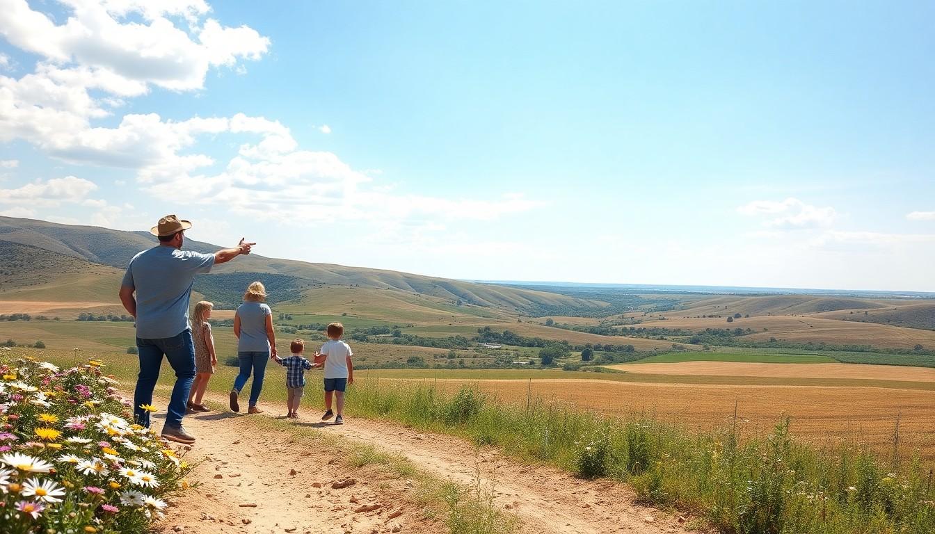 family looking at land - Land for Sale in Texas