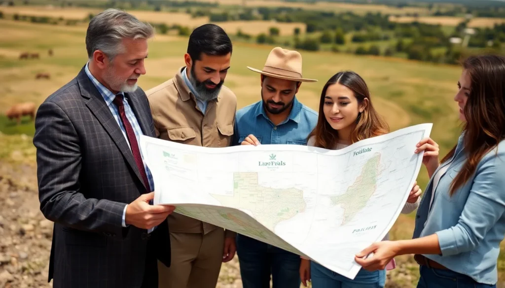 group of people looking at map - How do I start investing in land