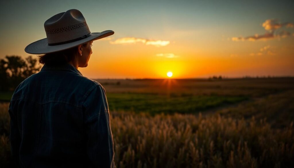 woman looking at land -  Agricultural land financing in Texas