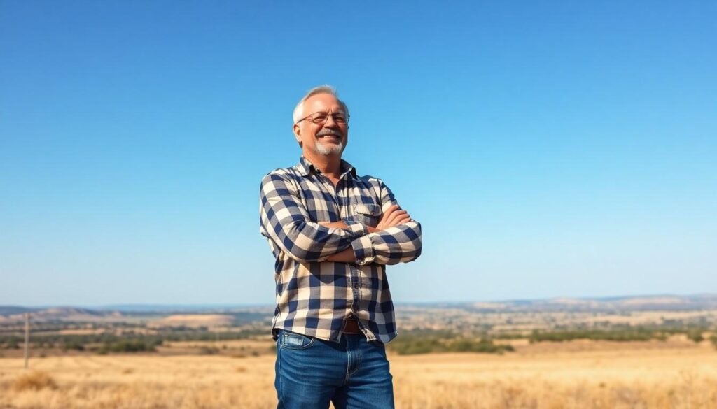 smiling man outdoors - owner financing land texas