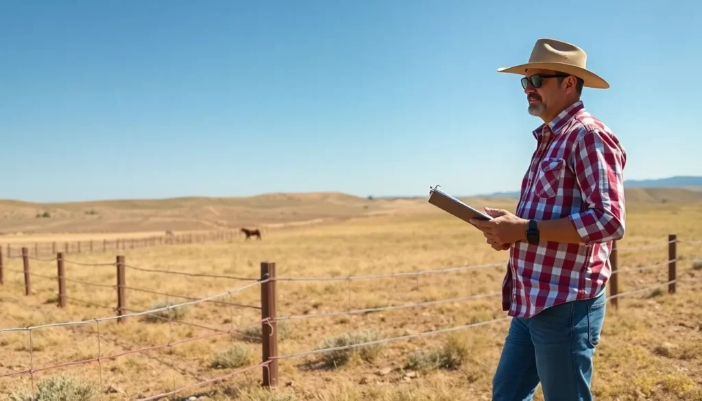 man next to fenced-off property - texas ranch land for sale