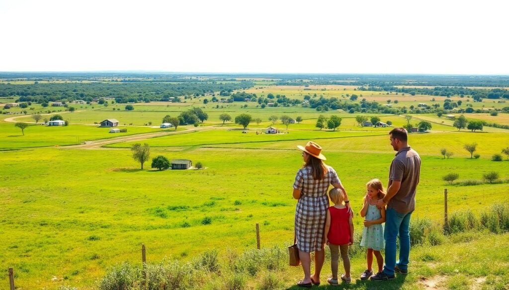 family looking at land - 10 acres for sale in Texas
