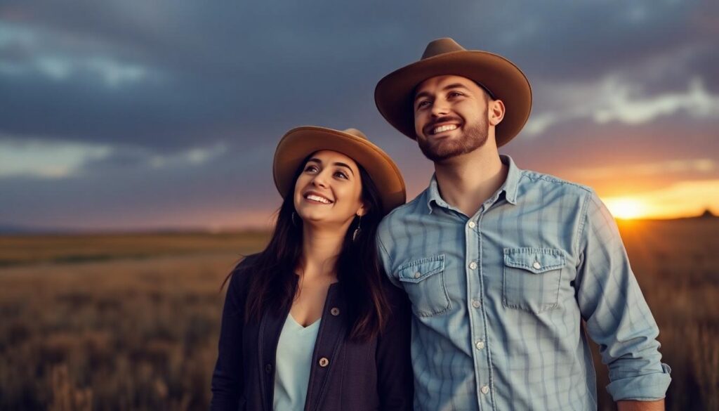 couple looking at land -
affordable land tracts in Texas for investment