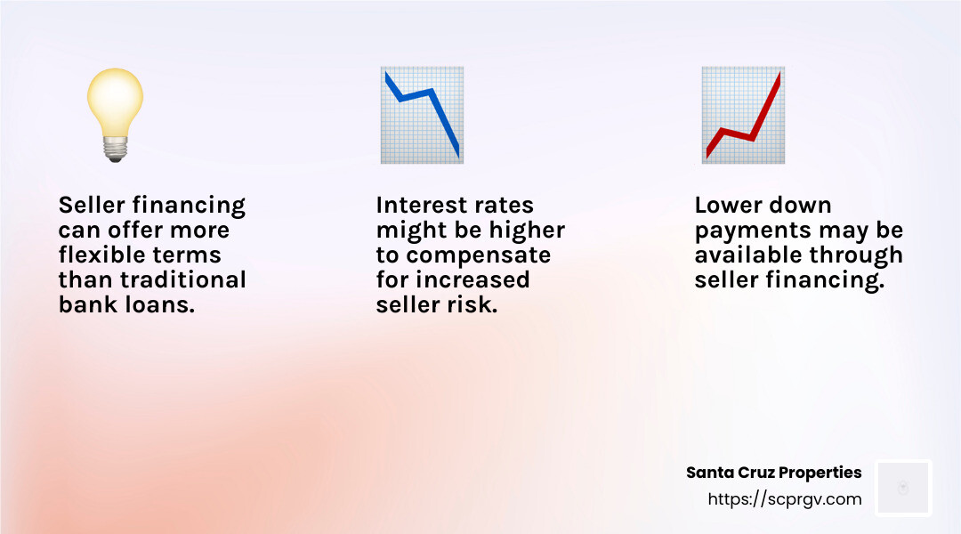 Seller financing benefits - financing options for land purchases infographic 3_facts_emoji_light-gradient