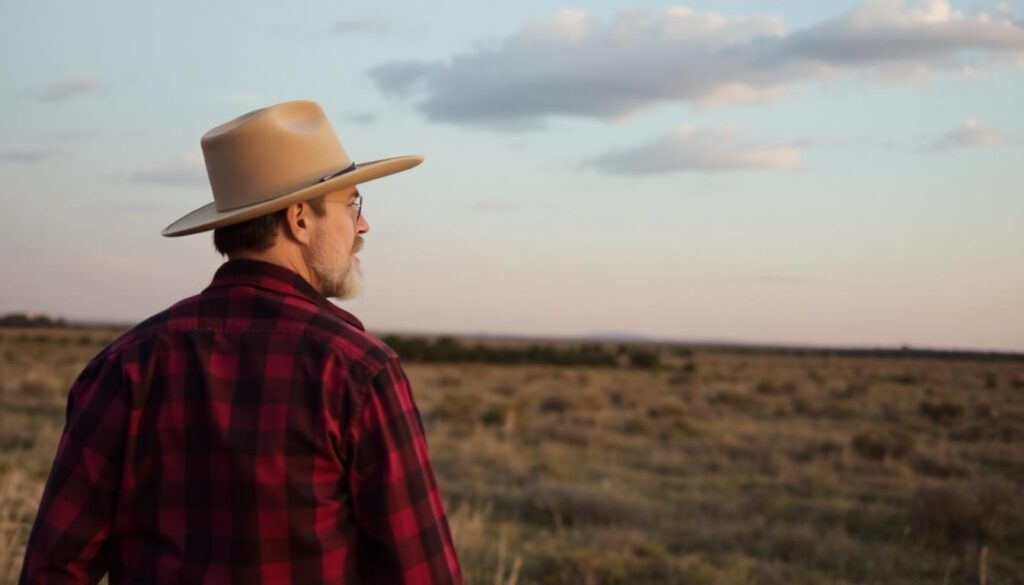 person looking at land - texas land for sale