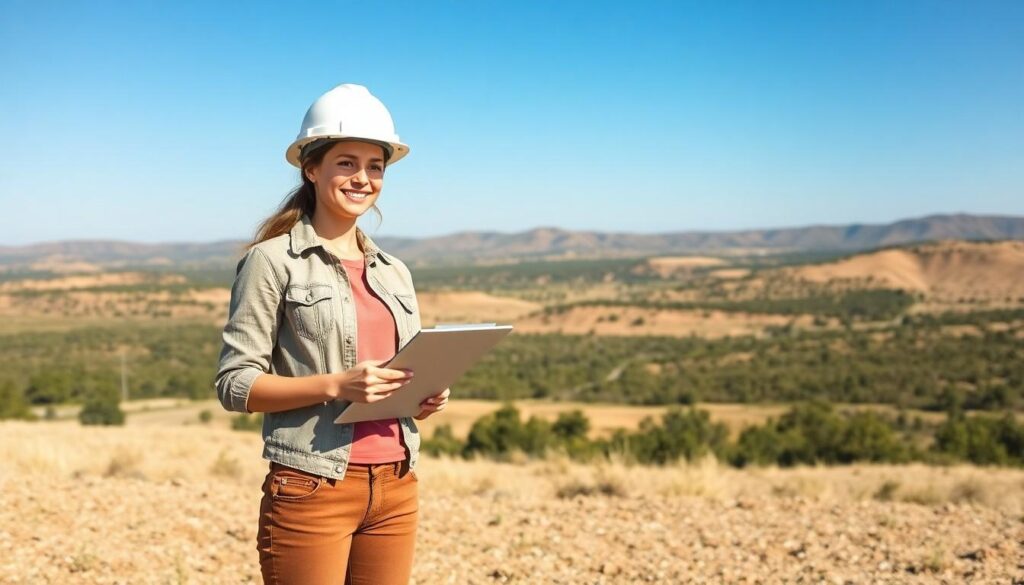 woman looking at land - Sell land by owner