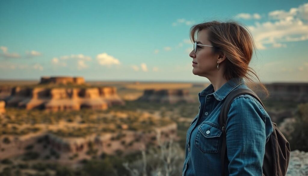 woman looking at land -
affordable land tracts in Texas for investment