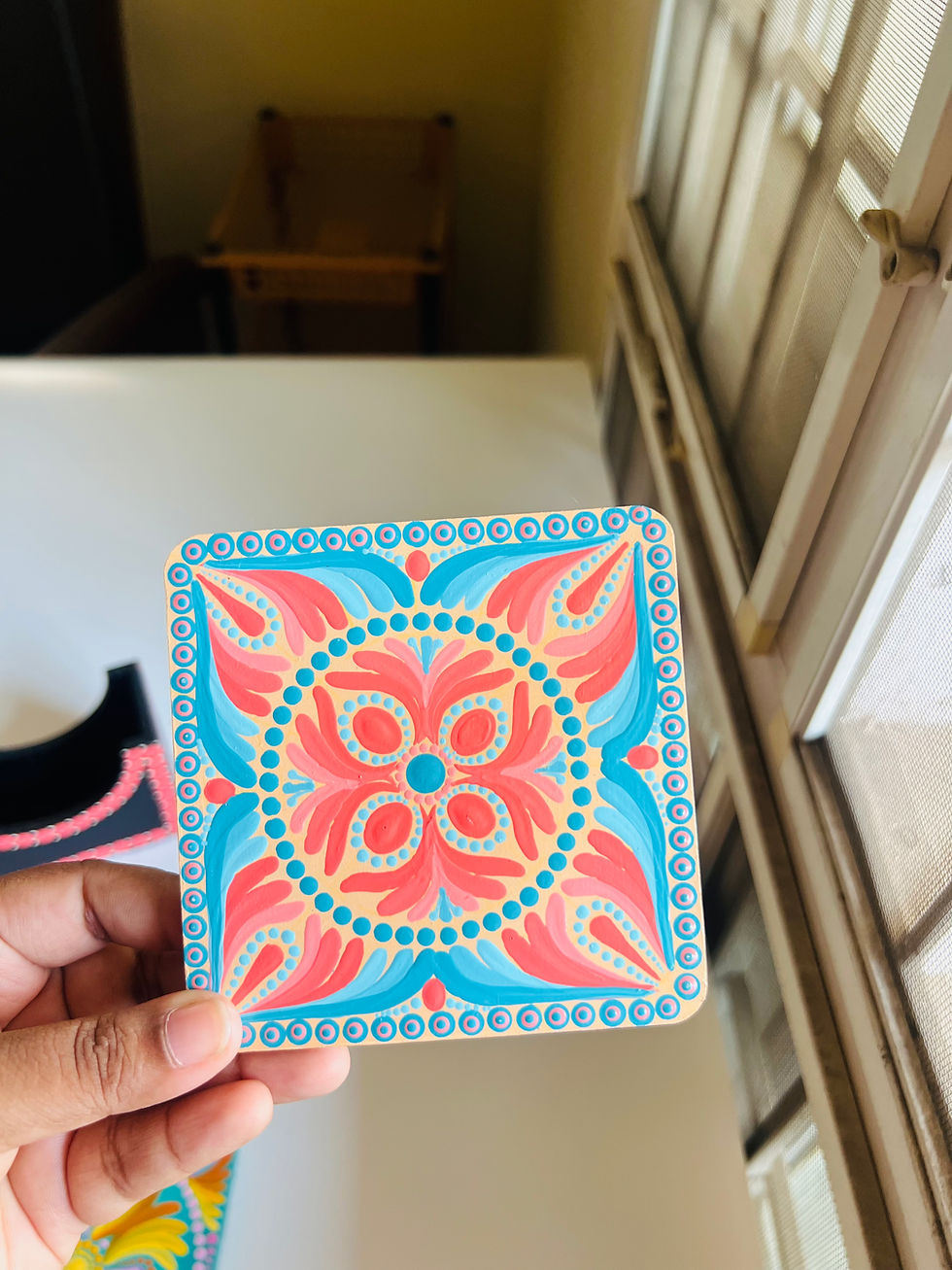 Thumbnail: Mandala coasters (set of 5 with stand)