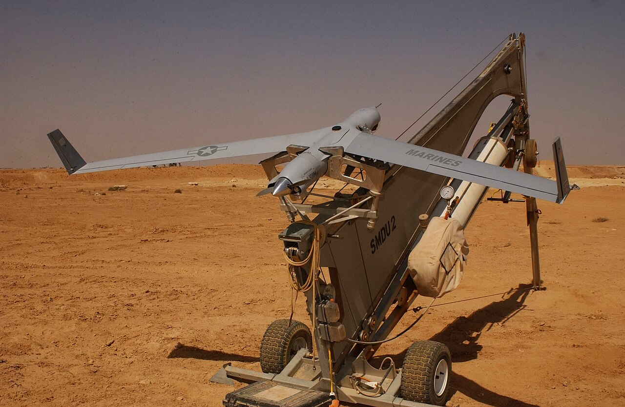 U.S. Marine Corps ScanEagle UAS on its catapult launcher