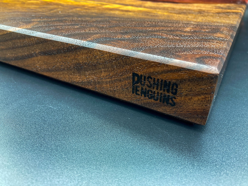 Thumbnail: (SOLD) Live Edge Black Walnut with Red Epoxy Charcuterie Board