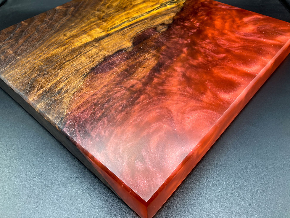 Thumbnail: (SOLD) Live Edge Black Walnut with Red Epoxy Charcuterie Board
