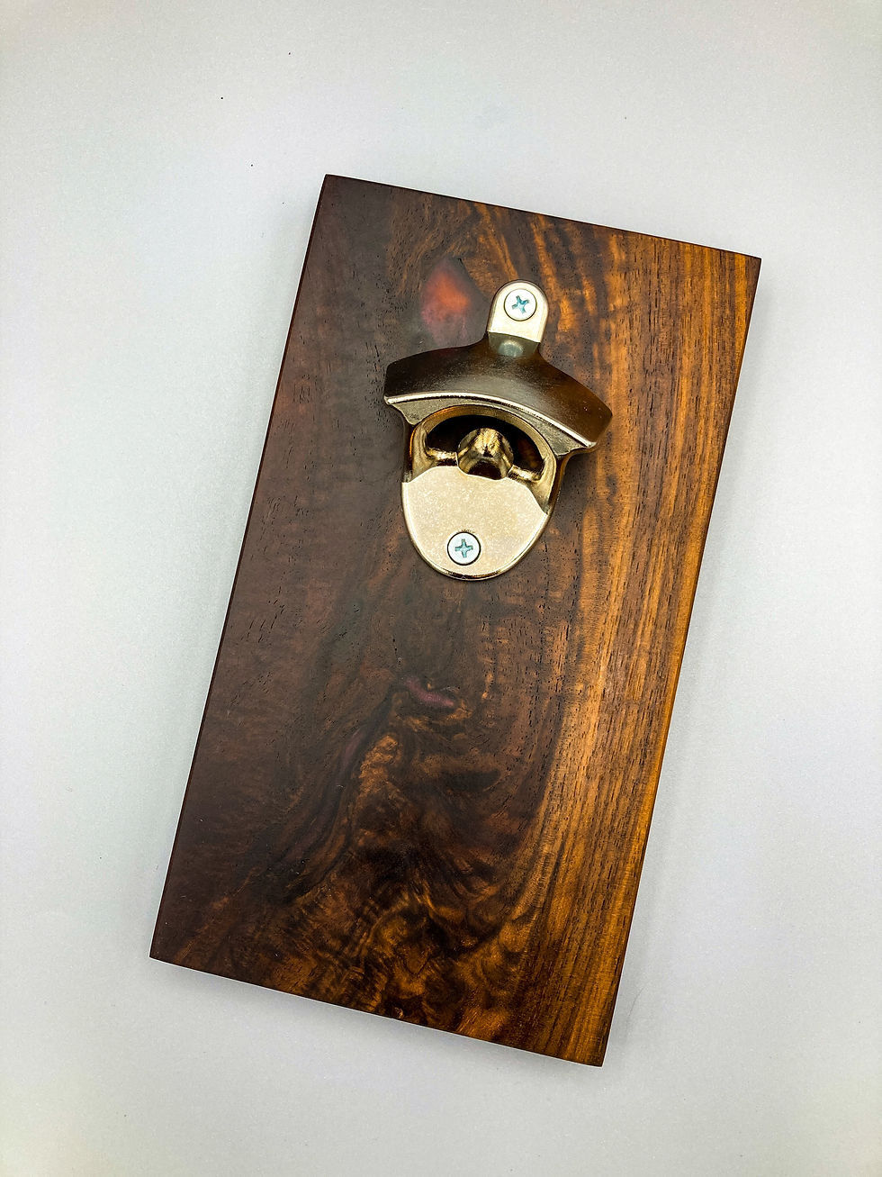 Thumbnail: Magnetic Figured Black Walnut Bottle Opener with Red Epoxy