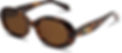 Tortoiseshell oval sunglasses with brown lenses and gold star detail, shown on a white background, with SOJOS visible on the lens for going to pool parties in Vegas.