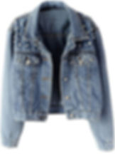 Light blue denim jacket with pearl studs, for a day-to-night denim Las Vegas outfit.