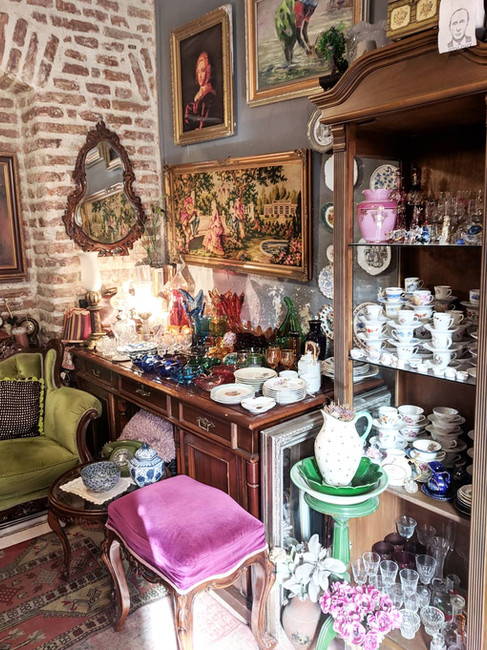 Eclectic decor inside Maison Balat. Trendy Cafés in Istanbul.