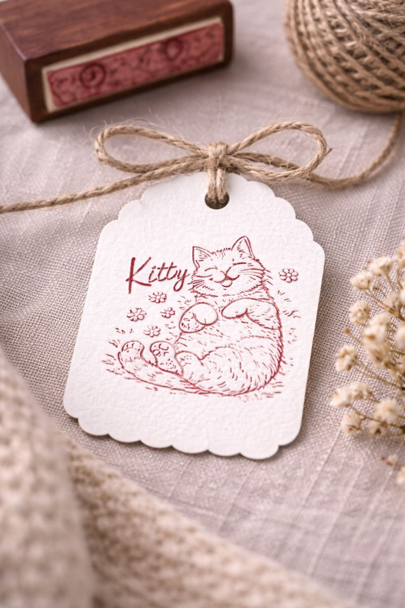 Thumbnail: Paw & Kisses Custom Pet Caricature Stamp — Ink, Emboss & Wax