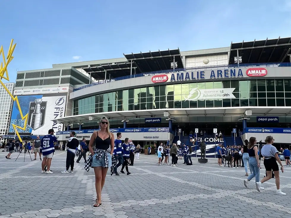 Daria Mironova near Amalie Arena in Tampa.