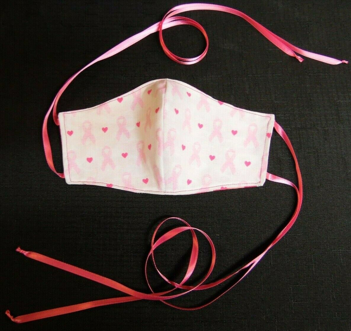 100% COTTON USA ADULT Designer Custom Fashion Face Mask Reversible Pink Heart