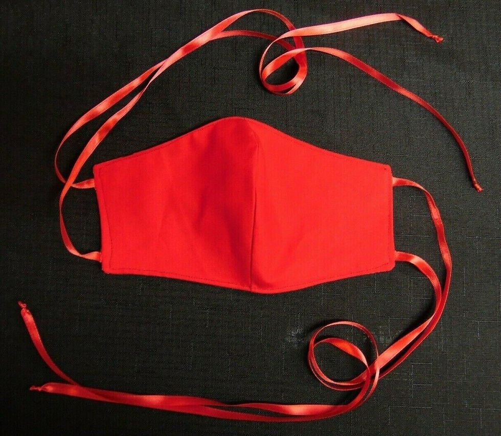 Thumbnail: 100% COTTON USA ADULT Designer Fashion Face Mask Face Cover Skull Reversible Red