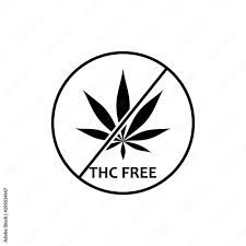 THC-free symbol with a cannabis leaf crossed out