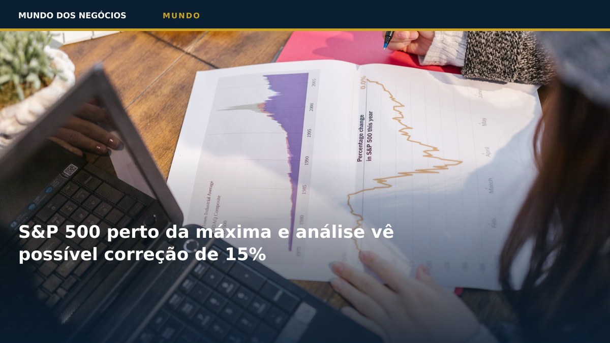 S&P 500 perto da máxima e análise vê possível correção de 15%