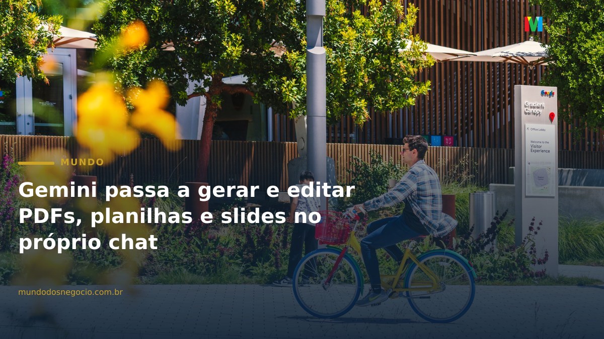 Gemini passa a gerar e editar PDFs, planilhas e slides no próprio chat