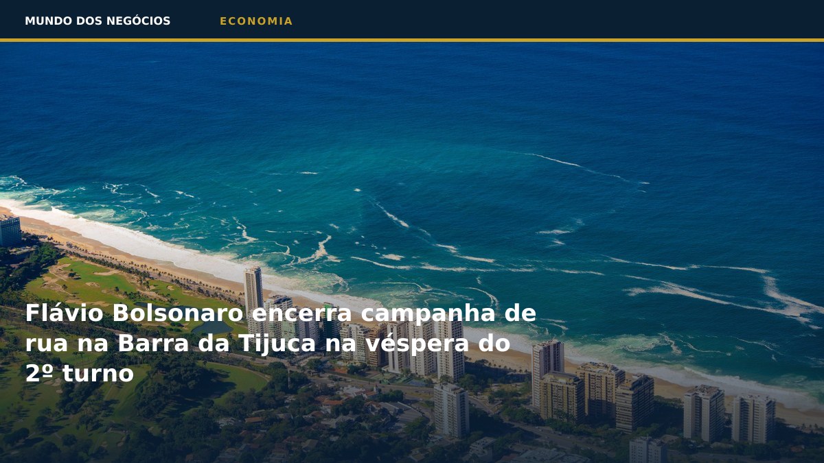 Flávio Bolsonaro encerra campanha de rua na Barra da Tijuca na véspera do 2º turno
