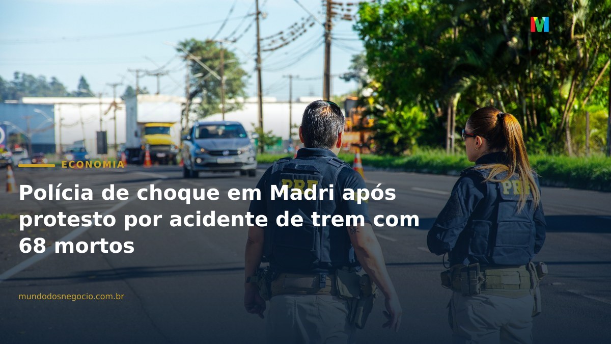 Polícia de choque em Madri após protesto por acidente de trem com 68 mortos