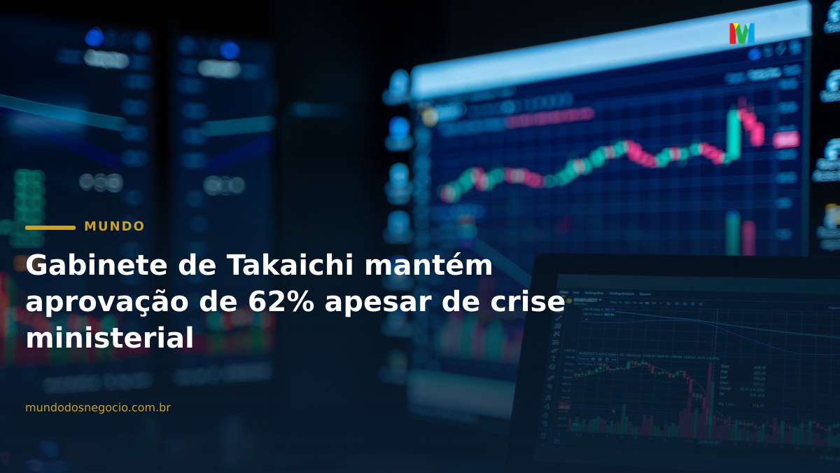 Gabinete de Takaichi mantém aprovação de 62% apesar de crise ministerial